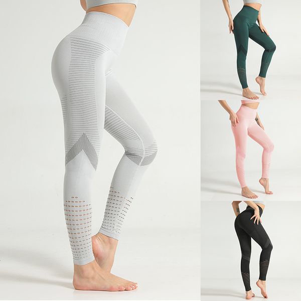 

women high waist hollow out stretchy yoga pants sport tights g66, White;red