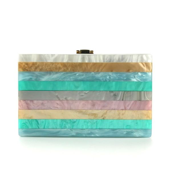 

2020 new women acrylic marbled evening handbag lady's shoulder messenger bags girls banquet dress clutch purse