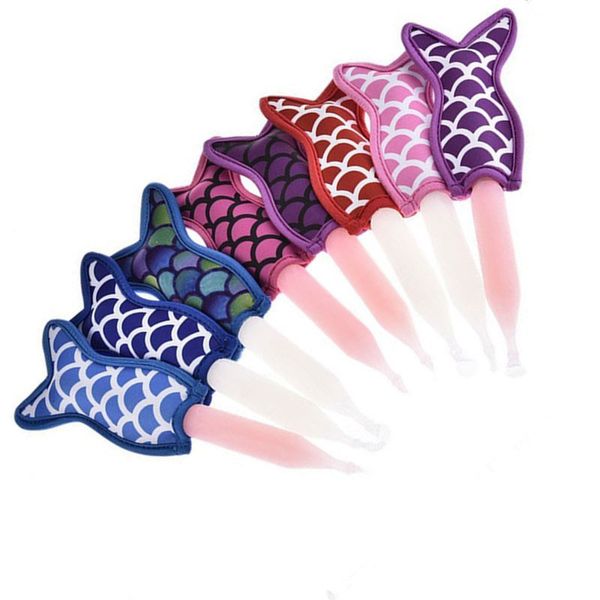 

antiing mermaid popsicle bags ice pop holders sleeves er sew edge design reusable washable children summer gift dropshipping d1101