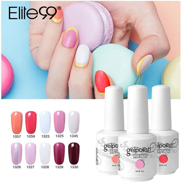 

elite99 gel nail polish 15ml soak off pure semi permanent uv nail gel varnish lacquer hybrid long lasting art painting, Red;pink