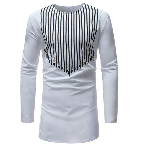 

fashion striped print shirt men 2017 brand new african dashiki dress shirt mens long sleeve white shirts africa clothing camisa, Red