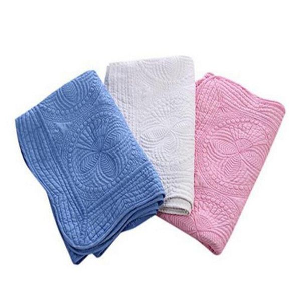 

16 color ins baby blanket toddler pure cotton embroidered blanket infant ruffle quilt swaddling breathable air conditioning blanket fj512