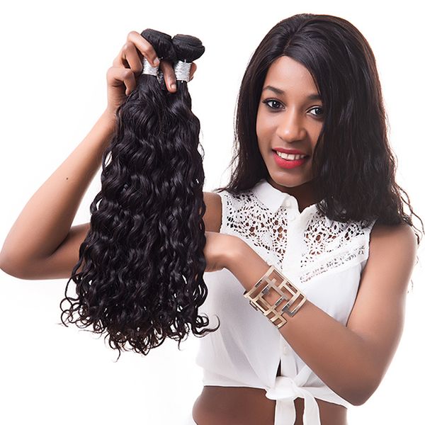 

3 bundles brazilian natural wave 100% unprocessed human virgin hair weaves 8a quality remy human hair extensions human hair weaves dyeable, Black