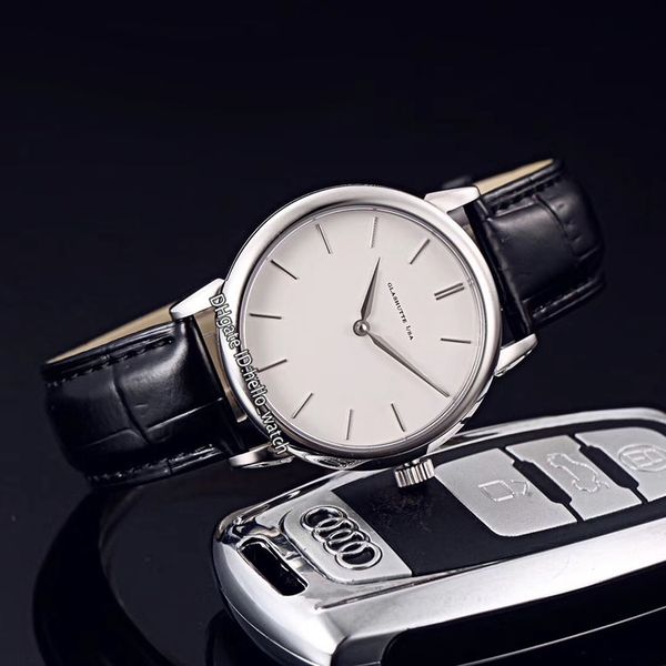 

new saxonia thin 40mm steel case 201.027 whtie dial miyota 8215 automatic mens watch sapphire brown leather strap gents watces hello_watch, Slivery;brown