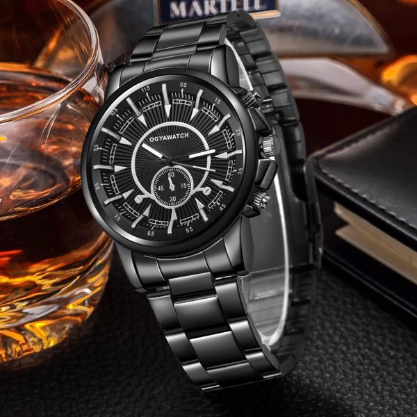 

2019 watch men steel date business clock sport mens watch relogio masculino classic vintage reloj hombre, Slivery;brown