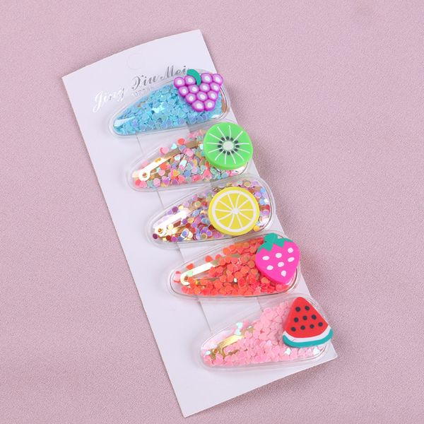 

ребенок 2019 девушка волос pin пальцы симпатичные клип мини волос привязать ткань фрукты принцессы детские хаара acessories детские заколки, Slivery;white