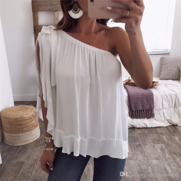 

off shoulder ladies casual plus size womens clothing candy color women summer tshirts solid, White