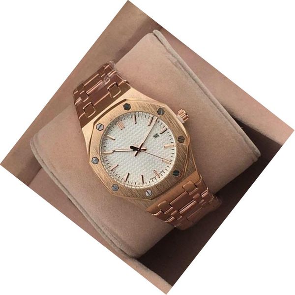 

роскошные настольные модные наручные часы мужчины простой прохладный роскошный водонепроницаемый календарь моды из нержавеющей стали кварцев, Slivery;brown