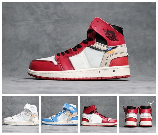 

2019 designer 1 high og basketball shoes men 10x chicago bred 1s powder blue white red mens trainers sneakers des chaussures schuhe