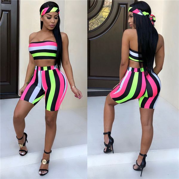 

fashion striped two piece set and pants (including headscarf ) beach 2 piece summer short set women d43-aa02, Gray