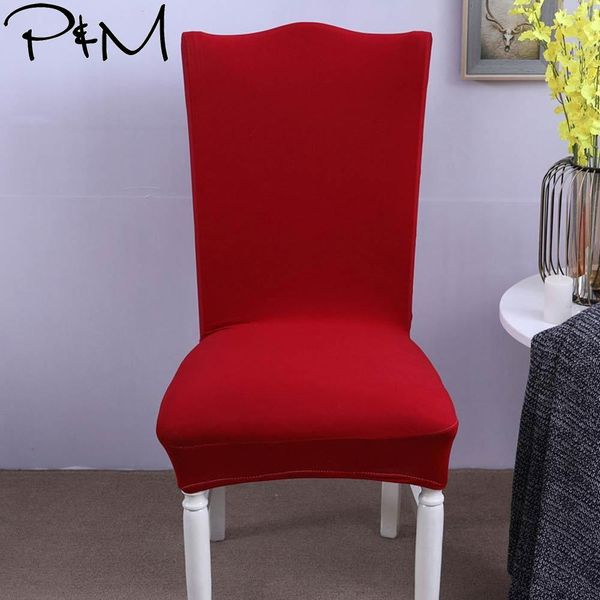 

2019 fashion red simple chair cover slipcover sofa multifunctional chair spandex/polyester fabric stretch elastic banquet