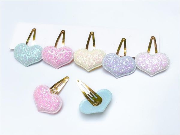 

бутик 10pairs мода cute блеск любовь сердце шпилька твердые клипы мультфильм barrettes волос принцесса головной убор аксессуары для волос, Slivery;white