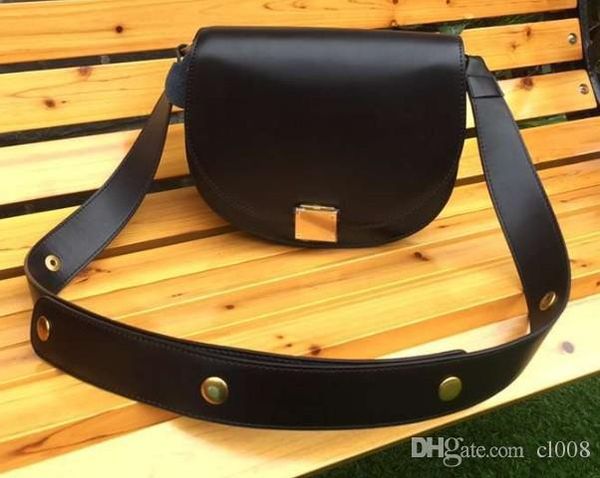 

designer crossbody bags women fashion saddle bags vintaged cow leather thick hardware 2019 new shoulder bags half circle shape