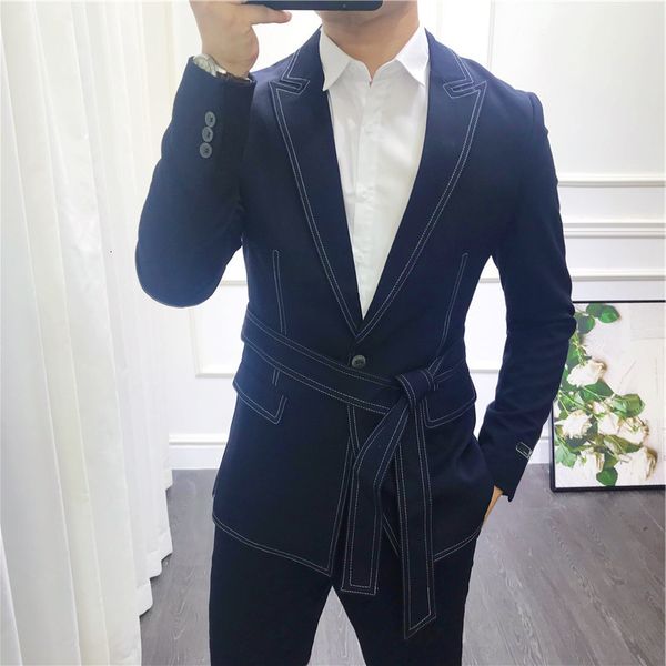 

men's suits & blazers british style vintage tuxedo jacket wedding check men business suit slim fit 2-piece set costume homme sur mesure, White;black