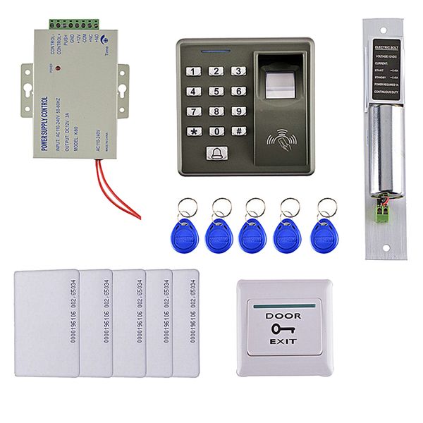 

125khz rfid card fingerprint door access control system kit home security