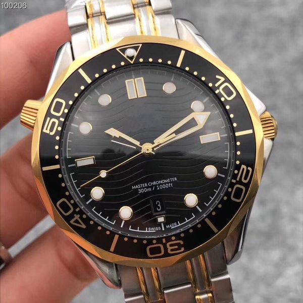 

2019 топ продажа 007 джеймсе синих серого лица море 42ммы мужских циферблаты часы семь нержавеющей сталь типа автоматических женихов движени, Slivery;brown