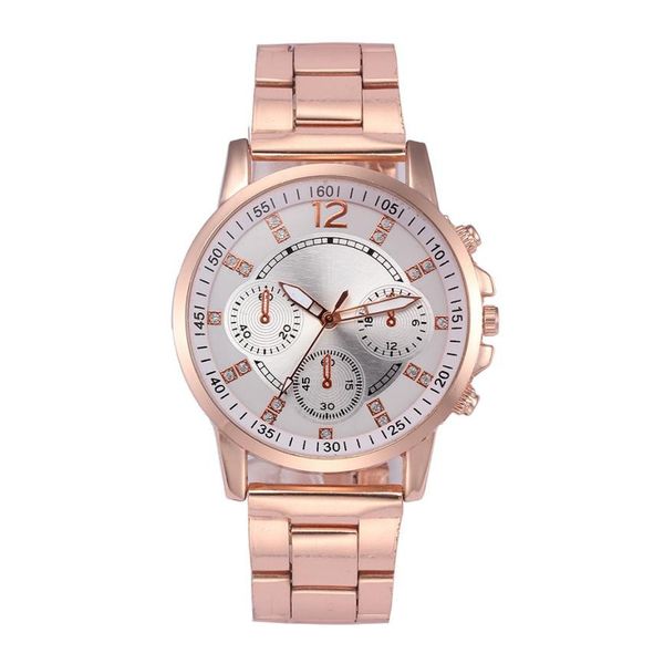 

new men's stainless steel analog wrist watches women fashion diamond clock men business round dial quartz watch #zer, Slivery;brown