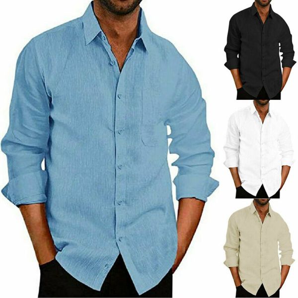 

plus size shirts cotton linen men shirt long sleeve summer style hawaiian shirts slim fit men clothes new arrival, White;black