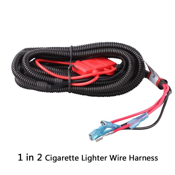 

easy installation wiring harness suitable for car usb charger adapter & car cigarette lighter power socket 1 in 2 wire harness