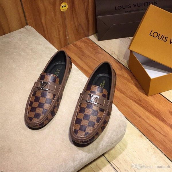 

20fw plus szie mens shoes casual genuine leather luxury brands men loafers italian breathable driving shoes slip on moccasins yetc5, Black
