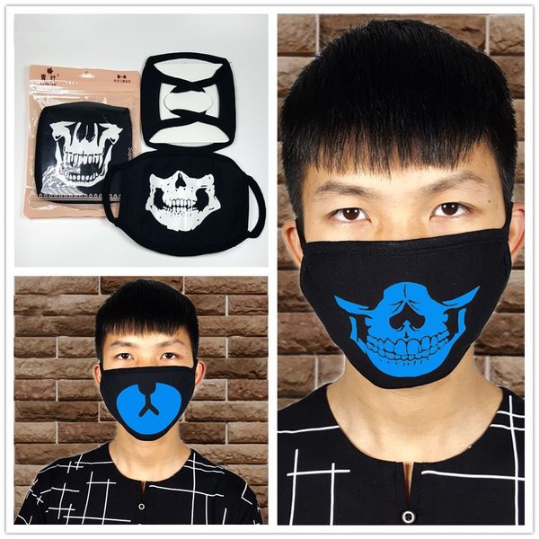 

fluorescence face mask anti dust cold proof party cotton mask christmas decoration breathing foldable black ventilation zx32