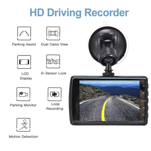 

car dash cam hd 1080p 3.5" 170 degree dvr vehicle camera night vision multi-language video recorder g-sensor parking mode wdr