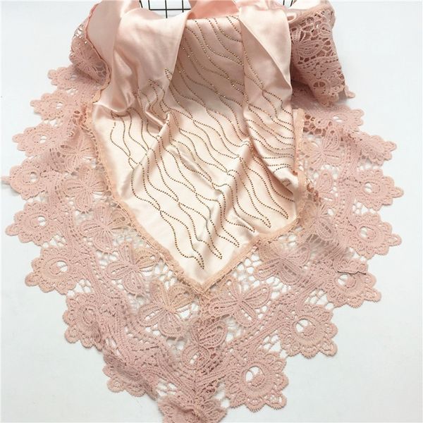 

new rhinestone hijabs embroidery flower scarf soft silk chiffon fabric hijab scarfs fashion women scarves shawls, Blue;gray