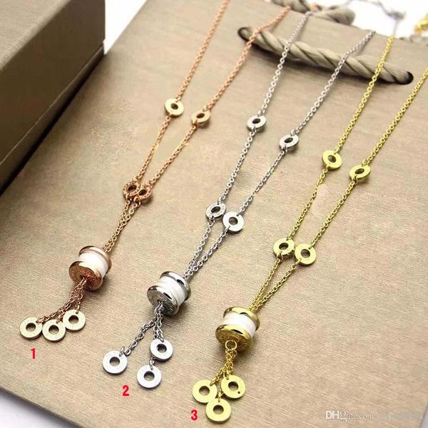 

fahmi white ceramic lady charm elegant fringe party engagement rose white gold jewelry necklace gift wholesale, Silver