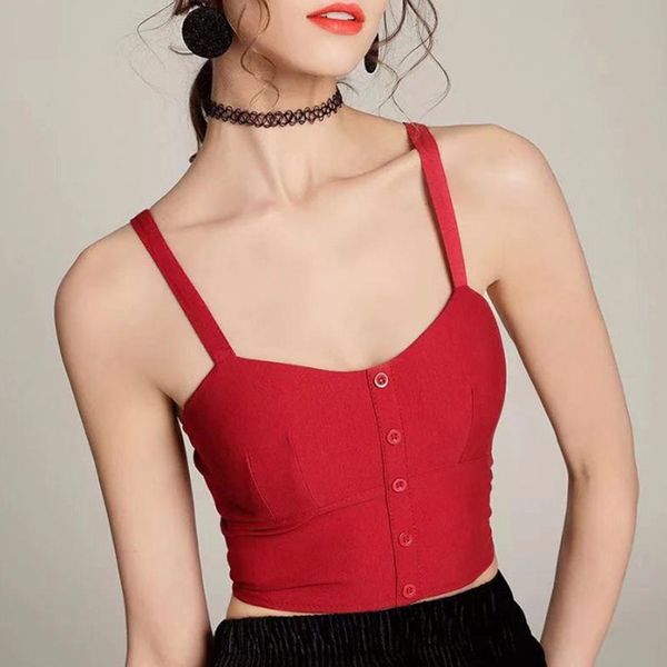 

women lady sleeveless crop slim with chest pads for summer beach party -mx8, White