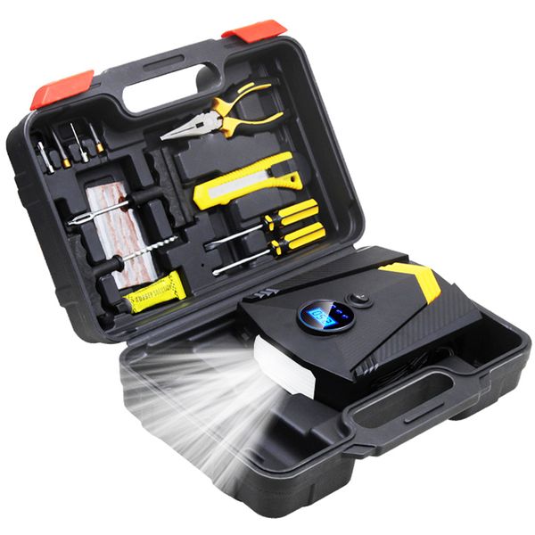 

tool box) digital car tire inflatable pump illumination auto air compressor for cars wheel tires electric 12v tyre inflator