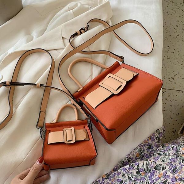 

contrast color mini tote bag 2020 fashion new high-quality pu leather women's designer handbag travel shoulder messenger bag