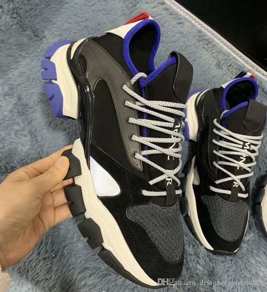 

2020 designer men's shoes trevor scarpa 3m reflective leather casual shoes mesh breathable platform oversized leather casua shoes size, Black