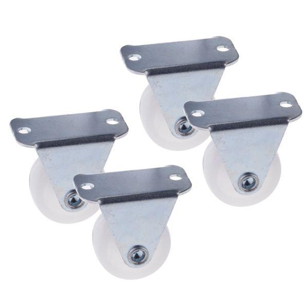 

4шт 1-дюймовый белый pp неподвижная пластина колесики