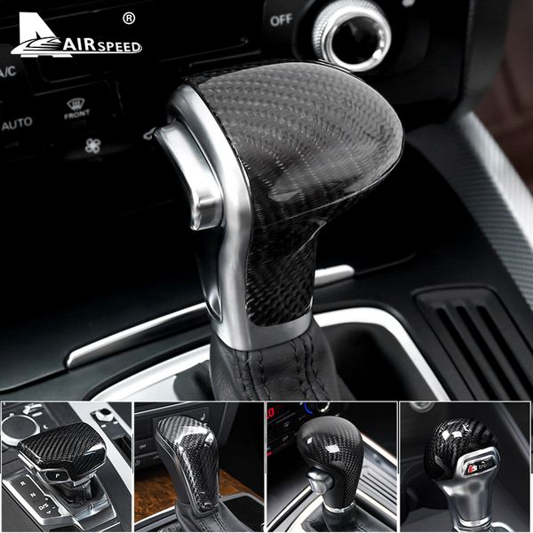 

airspeed carbon fiber car gear shift ручка крышки наклейки для a3 8v a4 b8 a5 a6 a7 q5 q7 s6 s7 s3 аксессуары внутренняя отделка