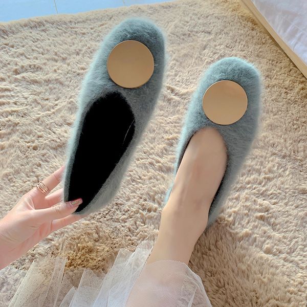 

square toe women shoes autumn 2019 fashion women's casual female sneakers all-match loafers fur flats fall modis retro moccasin, Black