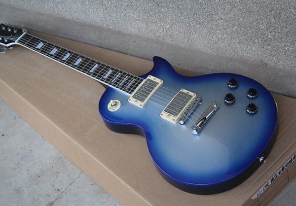 

бесплатная доставка синей электрической гитары с chrome hardware, палисандр накладка, предложение индивидуальным