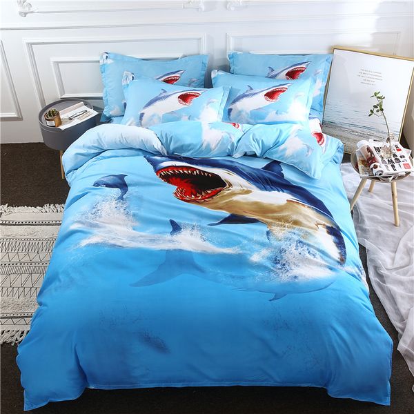 

3d sharks monster bedding set king  full single size duvet cover set
