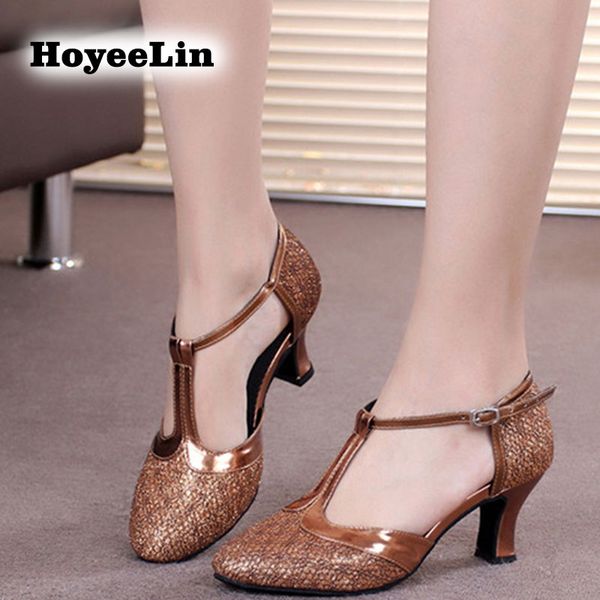 

hoyeelin mid heeled 5.5cm dance shoes women ladies ballroom party modern tango waltz dancing shoes indoor outsole