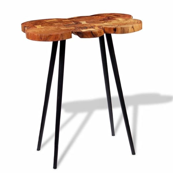 

log bar table solid acacia wood 90x60x110 cm dining room furniture