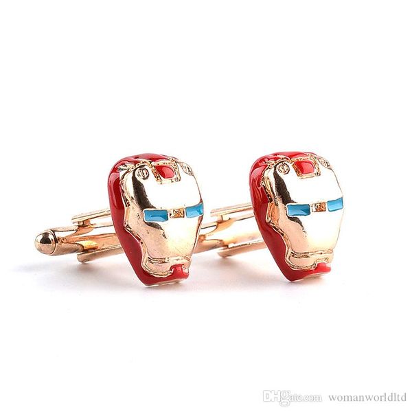 

2019 fashion iron man cufflink for men ironman jewelry movies avengers cuff link french shirt ing, Silver