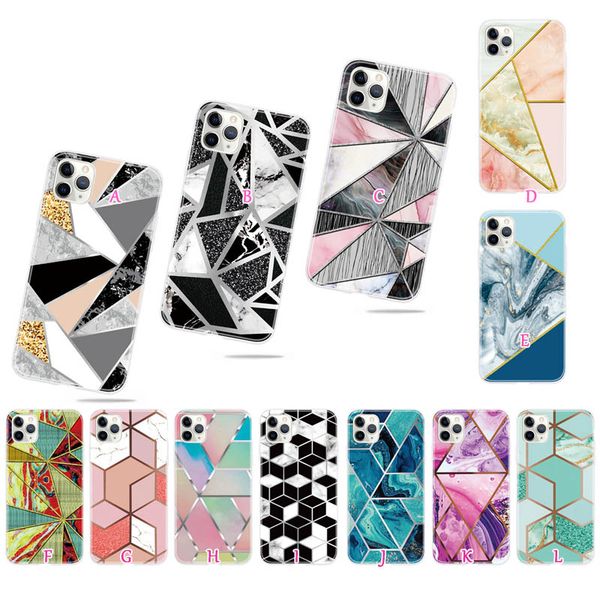 

marble geometry soft tpu case for iphone 11 pro xs max xr x 8 7 6 fashion luxury hybrid rock granite stone contrast color ocean phone covers