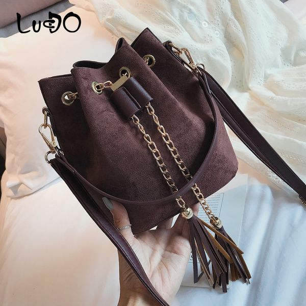 

lucdo new small luxury сумки конструктор мини симпатичные сумки замша crossbody для женщин 2020 кожа pu tassel плеча сумку