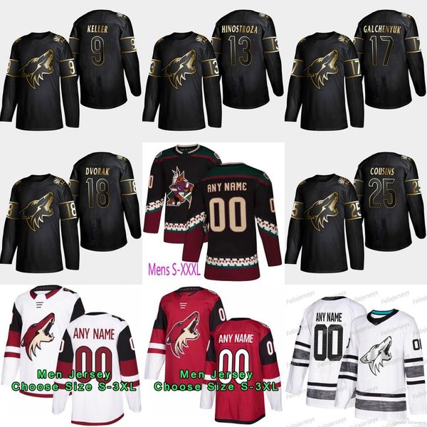 

18 Christian Dvorak 2019 Golden Edition Arizona Coyotes 17 Alex Galchenyuk 9 Clayton Keller 25 Nick Cousins 13 Vinnie Hinostroza Jersey