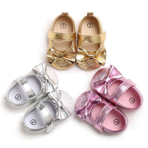 

adorable kids infant baby boy girls fancy princess shoes kids soft sole crib party shoes new, Black