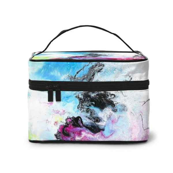 

a makeup bag wash bag receptacle cosmetic abstract painting (11