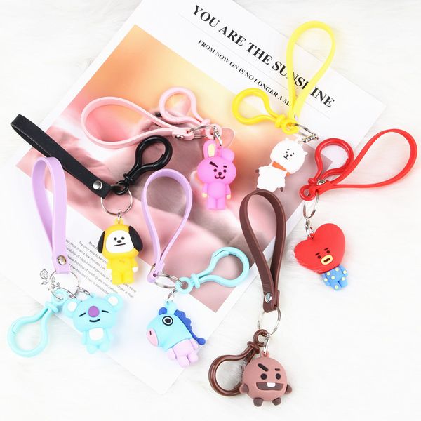 

cute key ring cartoon creative schoolbag car pendant gift fashion stainless girl accessories steel keychain, Silver