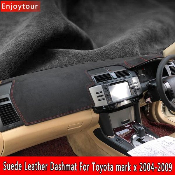 

car-styling suede leather dashmat dashboard cover pad dash mat carpet for mark x 2004 2005 2006 2007 2008 2009 rhd