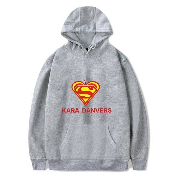 

2019 fashion street kara danvers печатная толстовка с капюшоном женская одежда / мужская модная повседневная с круглым вырезом slim fit hara, Black