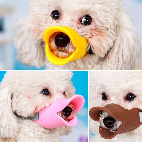 

dog muzzle silicone cute duck mouth mask muzzle bark bite ssmall dog anti-bite masks for dog products pets accessories 1pcs