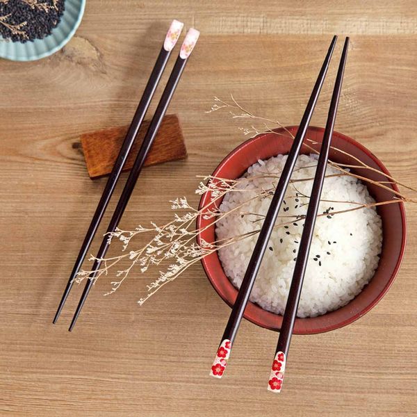 

otherhouse 1pair wood japanese chopsticks traditional natural chopsticks sushi chop sticks kitchen tools reusable sakura pattern